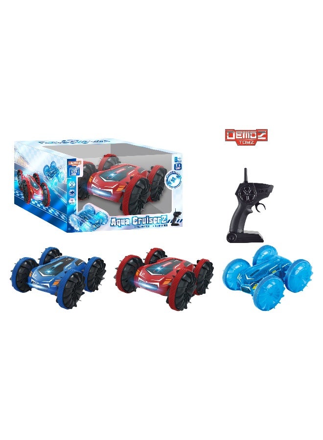 Power Joy Demoz Remote Control Aqua CruiserZ 2.4G 4WD Amphibious Vehicle – Waterproof 2-in-1 Land & Water Drift Car with 360° Rotation, Lights & Off-Road Action - Image 2