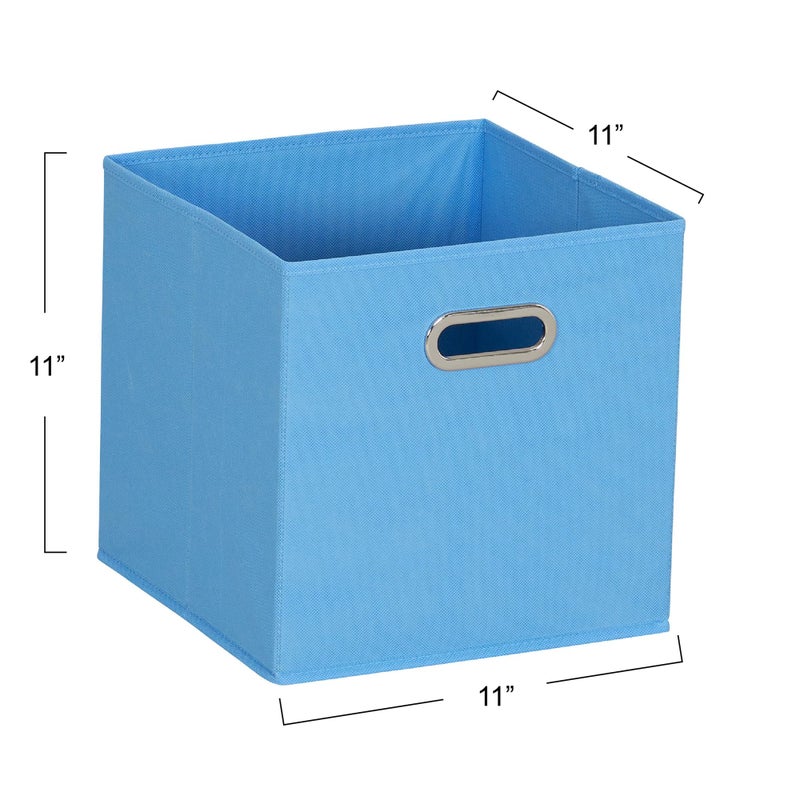 Household Essentials 6 ct Open Fabric Cube Storage Bins, Carolina Blue - Image 2