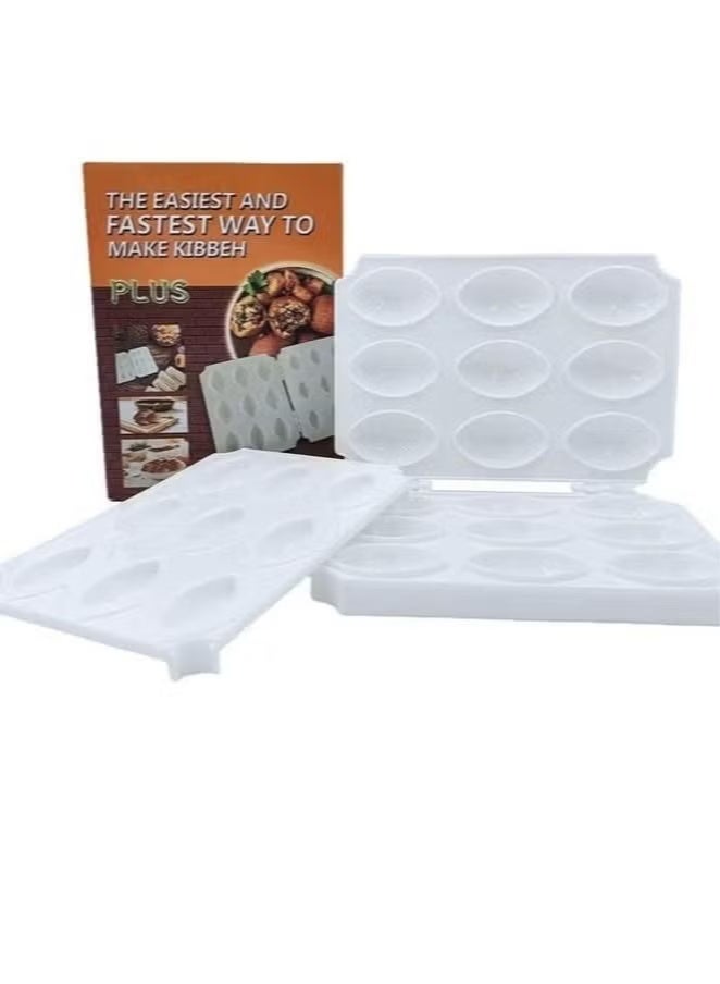 Kibbeh Maker, Meatball Mold, Kibbe Mold, Plastic Hand Press Tool, Kitchen Cooking Tools for Making Fried Kibbeh ( 9 Pieces ) - Image 1