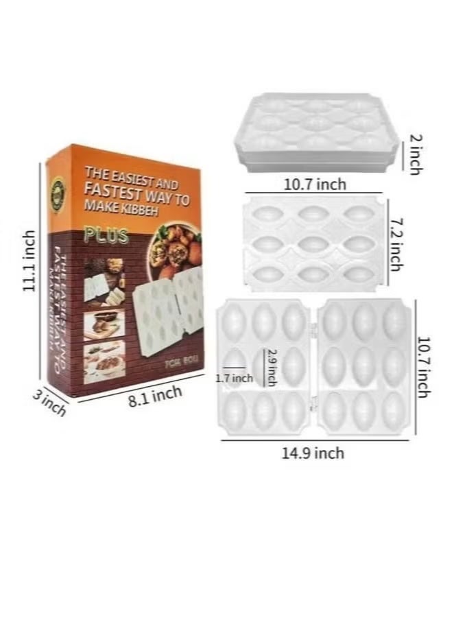 Kibbeh Maker, Meatball Mold, Kibbe Mold, Plastic Hand Press Tool, Kitchen Cooking Tools for Making Fried Kibbeh ( 9 Pieces ) - Image 2