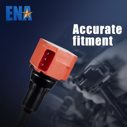 ENA مجموعة من 6 حزم لفائف الإشعال وشمعة الإشعال إيريديوم V6 متوافقة مع نيسان ألتيما ماكسيما باثفايندر فرونتير كويست إنفينيتي I35 G35 FX35 QX4 2002 2003 2004 2005 2006 2007 2008 تحل محل# UF349, أحمر - Image 4