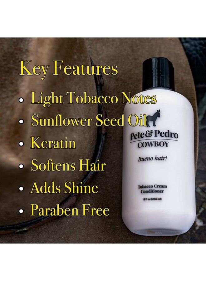 Pete & Pedro COWBOY - Tobacco Soft Cream Lightweight Conditioner for Men | Smells Incredible, Hydrates Hair Without Weighing It Down | As Seen on Shark Tank, 8.5 oz. - Image 2