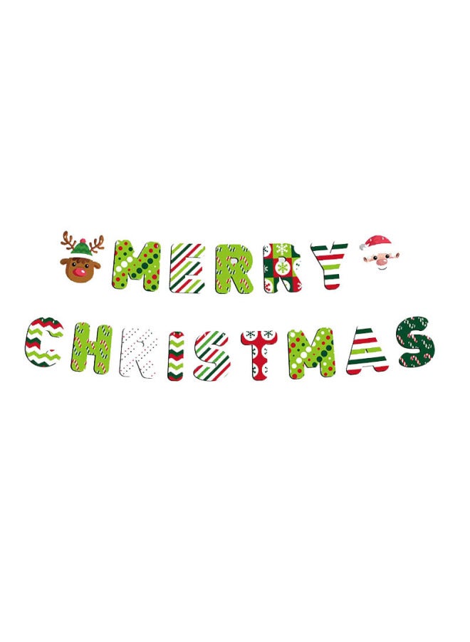 YIXIN Christmas Decorations Christmas Pull Flag Hanging Ornaments Holiday Banner Party Decoration Paper Cartoon Christmas Hanging Flag Pull Flower - Image 1