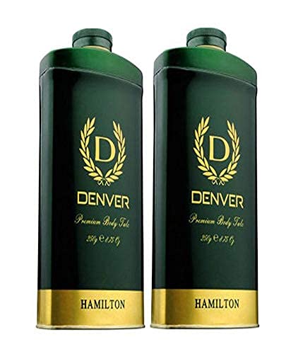 DENVER Hamilton Premium Body Talc 300GM Each Pack of 2 Scented Talcum Powder for Men