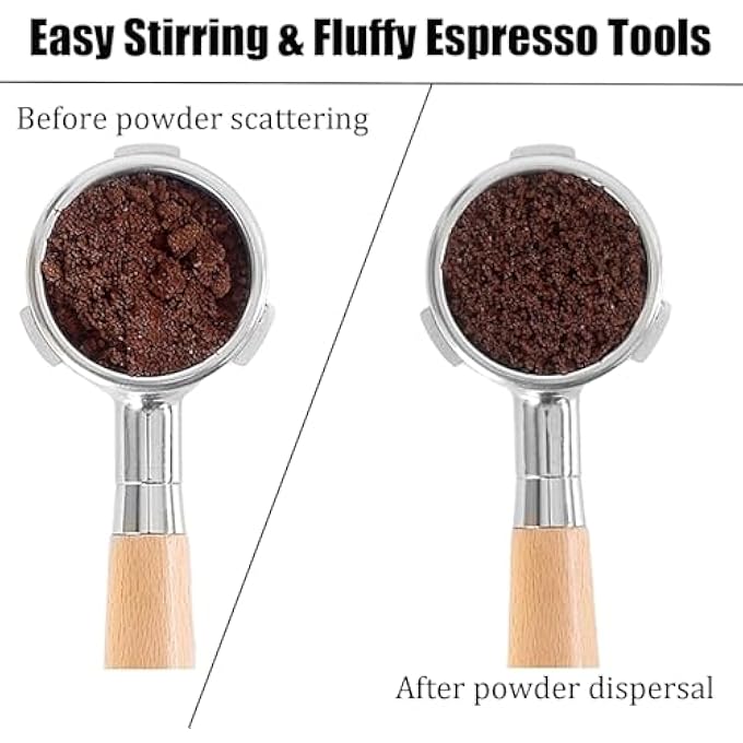 ريحني أداة توزيع الإسبريسو: إبر القهوة المغرفة والفولاذية لتحريك القهوة، مزيل إبر الإسبريسو للمطبخ المنزلي، كافيه أسود - Image 3