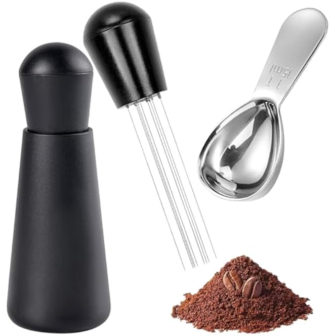 ريحني أداة توزيع الإسبريسو: إبر القهوة المغرفة والفولاذية لتحريك القهوة، مزيل إبر الإسبريسو للمطبخ المنزلي، كافيه أسود - Image 1