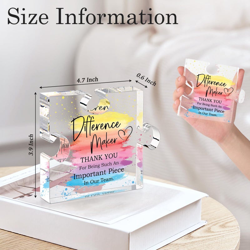 FreeJac Difference Maker Gift Appreciation Gifts for Leader Boss Employee Coworker Teacher Staff Mentor Coach Manager Appreciation Thank You Gifts Coworker Gifts Office Gifts Retirement Gifts Acrylic Puzzle - Image 2