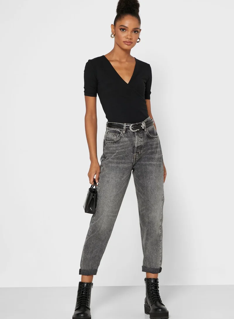 TOPSHOP High Waist Straight Jeans