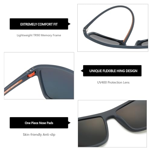 ZENOTTIC Polarized Sunglasses for Men Lightweight TR90 Frame UV400 Protection Square Sun Glasses - Image 4