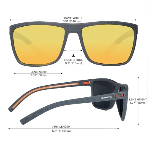 ZENOTTIC Polarized Sunglasses for Men Lightweight TR90 Frame UV400 Protection Square Sun Glasses - Image 3