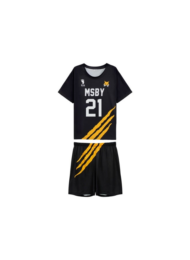 NIBEMINENT The cosplay suit for "Haikyuu!!" is a short-sleeved set set for the Black Wolves team of Ueno High School - Image 1