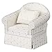 Inusitus Upholstered Dollhouse Armchair White Mini Living Room Chair Fabric Furniture Accessory for 6 Inch Dolls 112 Scale - Image 2
