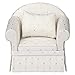 Inusitus Upholstered Dollhouse Armchair White Mini Living Room Chair Fabric Furniture Accessory for 6 Inch Dolls 112 Scale - Image 4