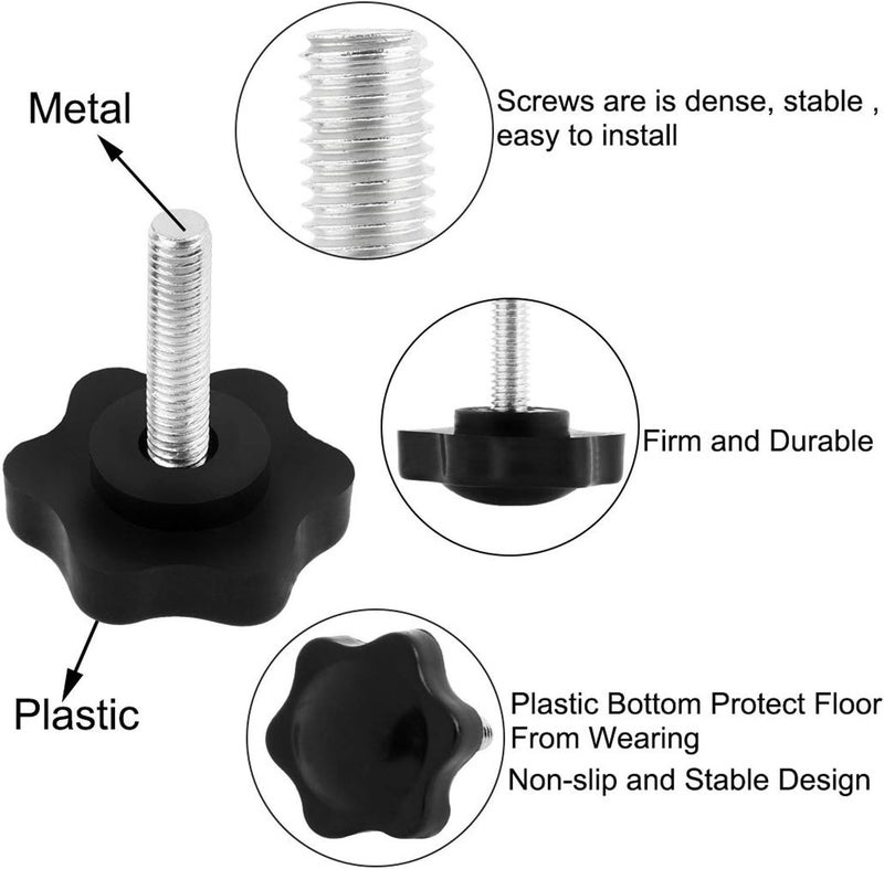 SDY 10 Pcs Clamping Screw Knob,Plastic Hex Clamping Hand Knob Gripandles Screw Knobs Quick Removal Handgrips Star Knob Male Thread（M6-1.0x25mm） - Image 5