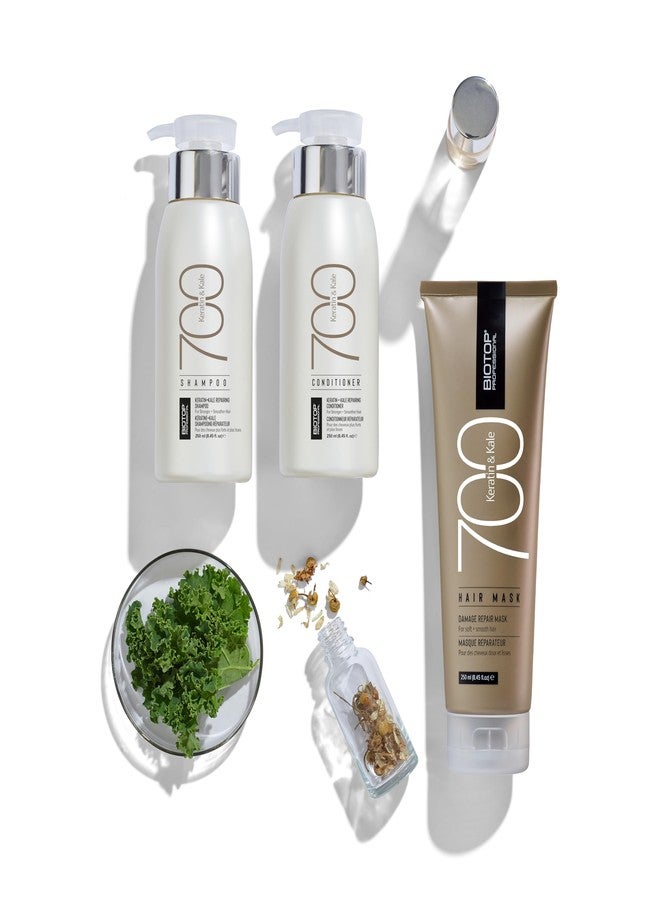 Biotop Professional 700 Shampoo & Conditioner 250 ML Each Keratin Impact |Unisex| It Helps to Repair, Smooth & Strengthen| Paraben, SLS & Sulfate free | For Damaged, Coarse or Chemically Treated Hair - Image 4