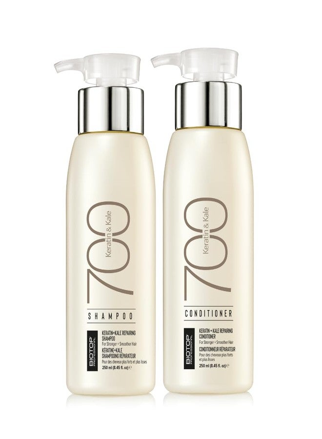 Biotop Professional 700 Shampoo & Conditioner 250 ML Each Keratin Impact |Unisex| It Helps to Repair, Smooth & Strengthen| Paraben, SLS & Sulfate free | For Damaged, Coarse or Chemically Treated Hair - Image 1