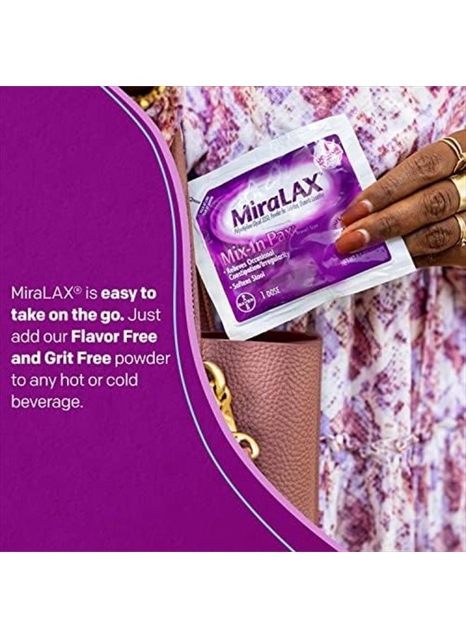 MiraLAX - MiraLAX®  - Mix-In Pax softens stool with PEG 3350,  10 Doses x 17g - Image 1
