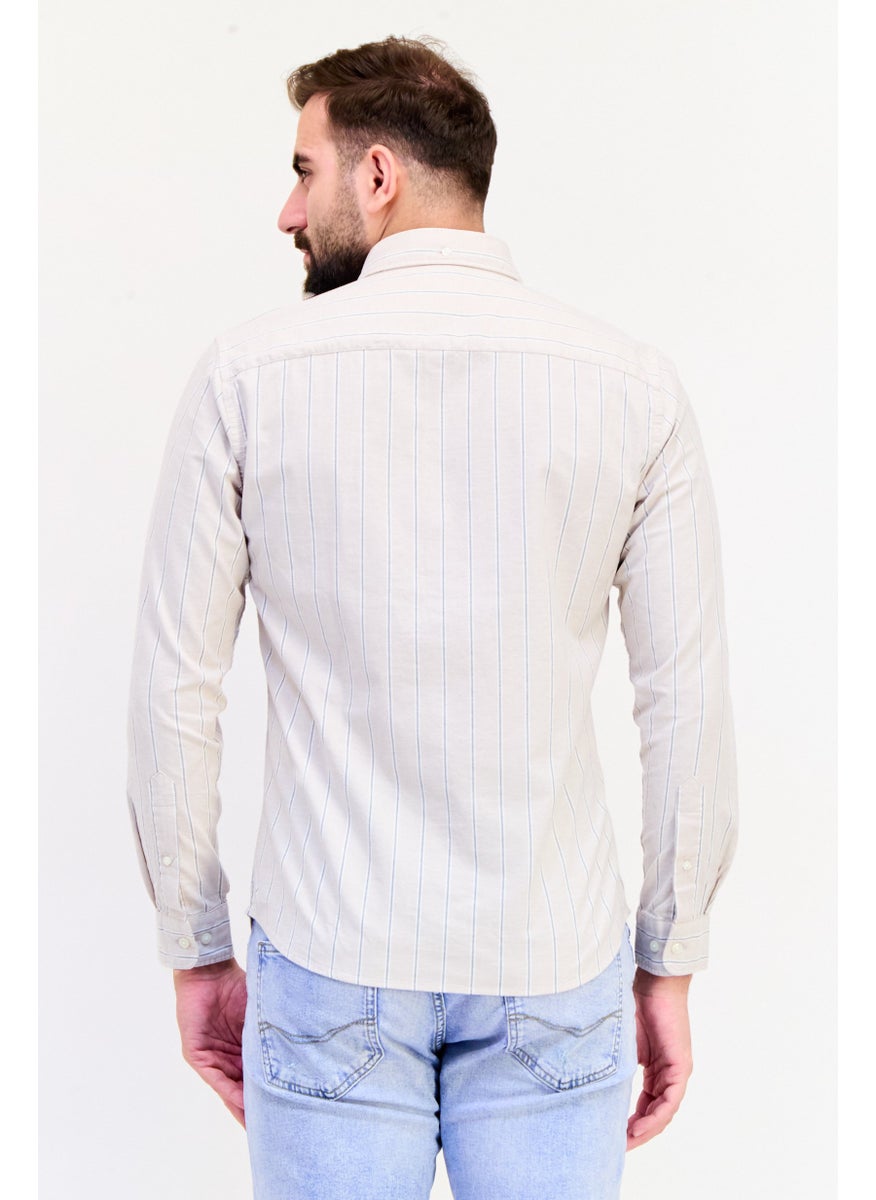 Jack Jones Men Slim Fit Stripe Long Sleeves Casual Shirt, Multicolor  - Image 3
