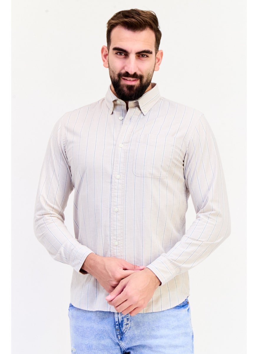 Jack Jones Men Slim Fit Stripe Long Sleeves Casual Shirt, Multicolor  - Image 1