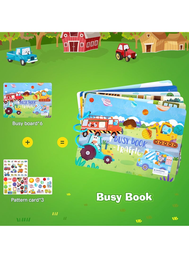 Busy Books for Toddlers, Montessori Busy Book for Kids to Develop Learning Skills, Early Development Toys for 3+ Year Old Boys Girls, Quiet Book for Toddlers (Traffic Theme) - Image 3