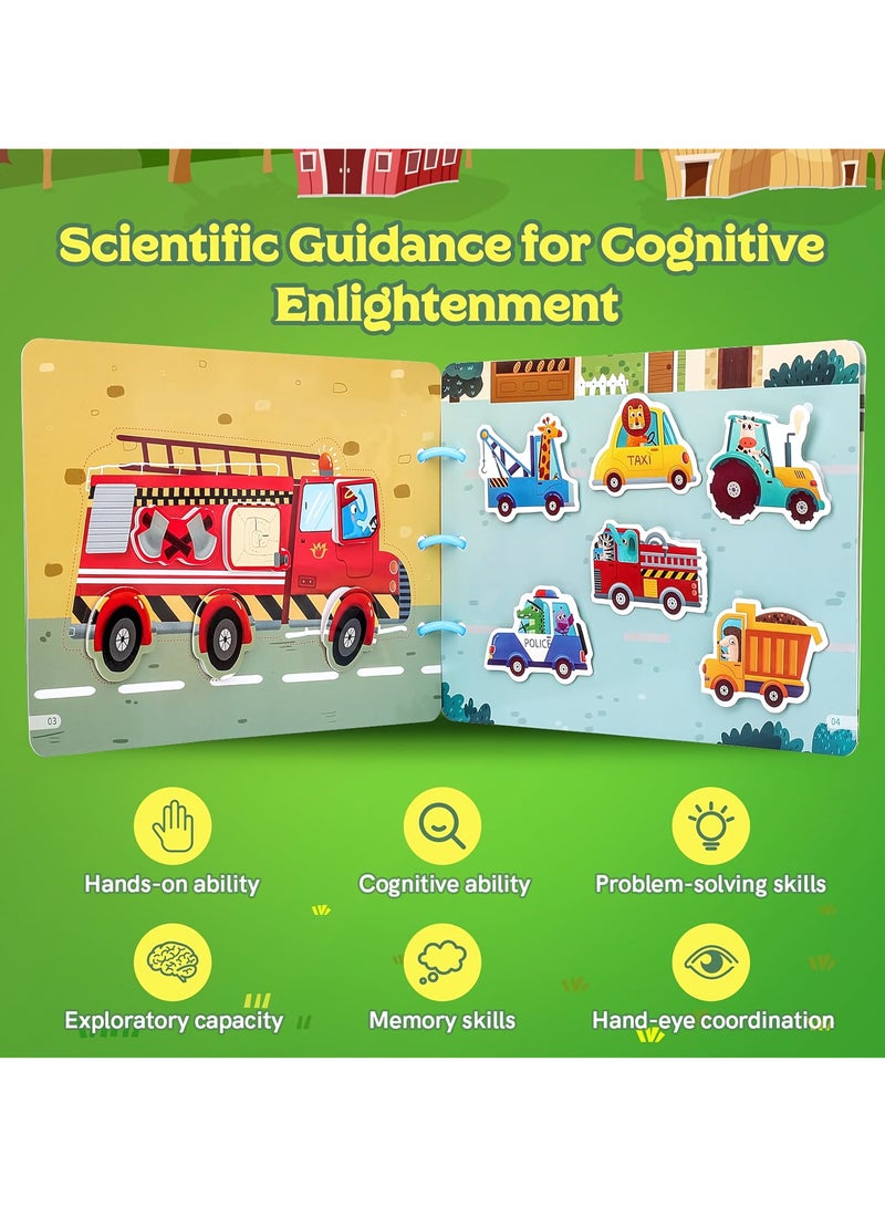 Busy Books for Toddlers, Montessori Busy Book for Kids to Develop Learning Skills, Early Development Toys for 3+ Year Old Boys Girls, Quiet Book for Toddlers (Traffic Theme) - Image 5