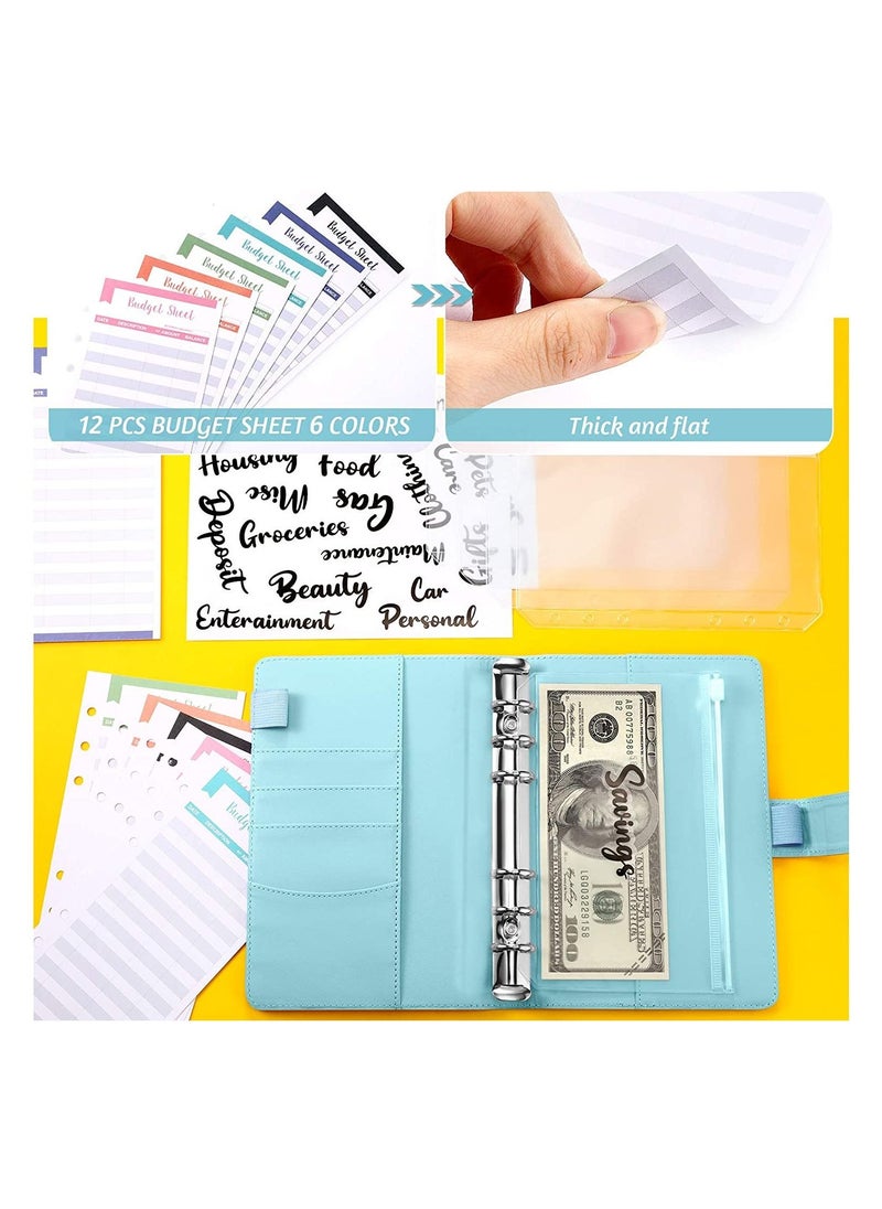 ZHANNEL - Money Binder Budget | Money Organizer Light Blue - Image 1