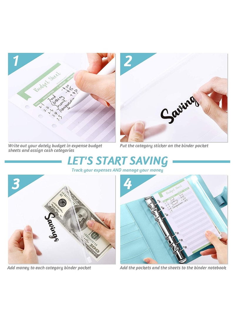 ZHANNEL - Money Binder Budget | Money Organizer Light Blue - Image 1