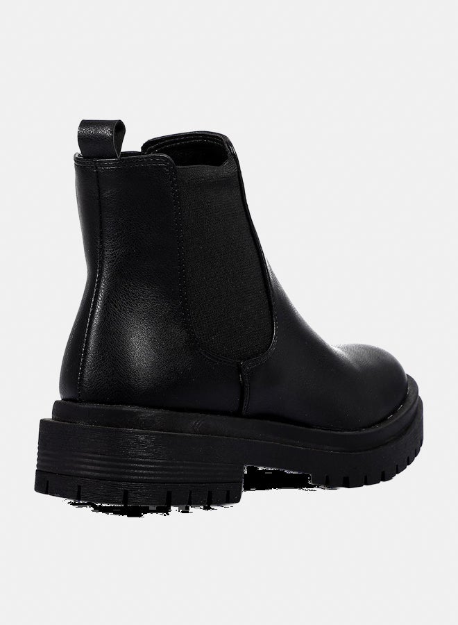 XO Style Leather Ankle Boot -  Black - Image 3