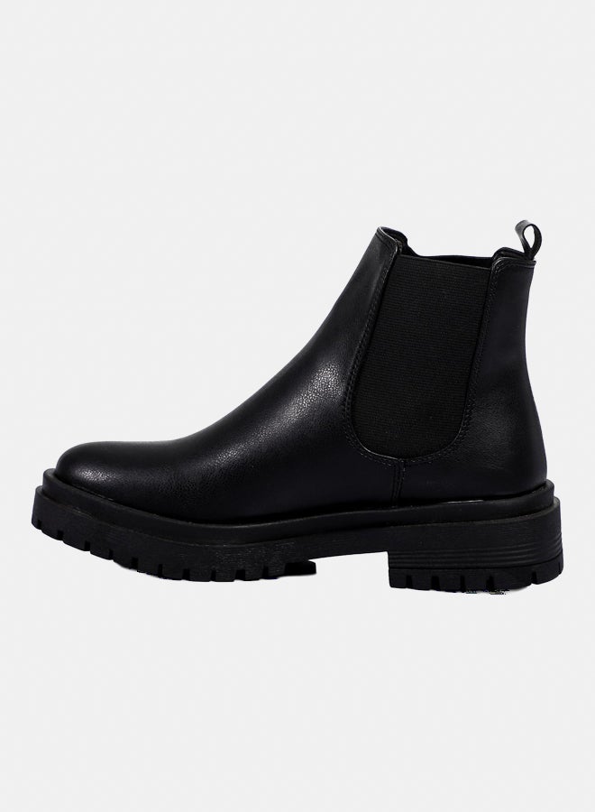 XO Style Leather Ankle Boot -  Black - Image 4