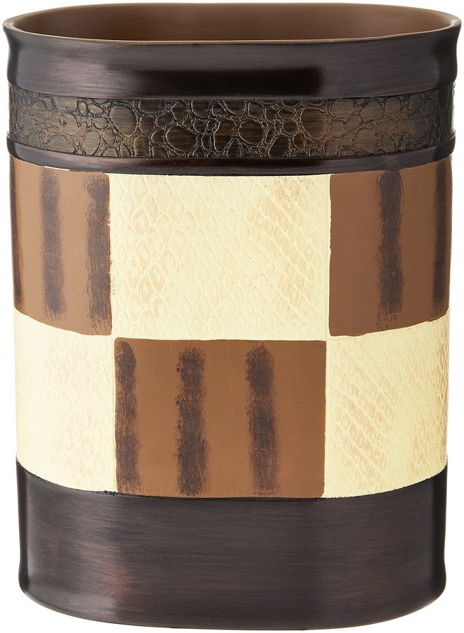 Popular Bath Waste Basket, Zambia Collection, Animal Print/Beige - Image 2