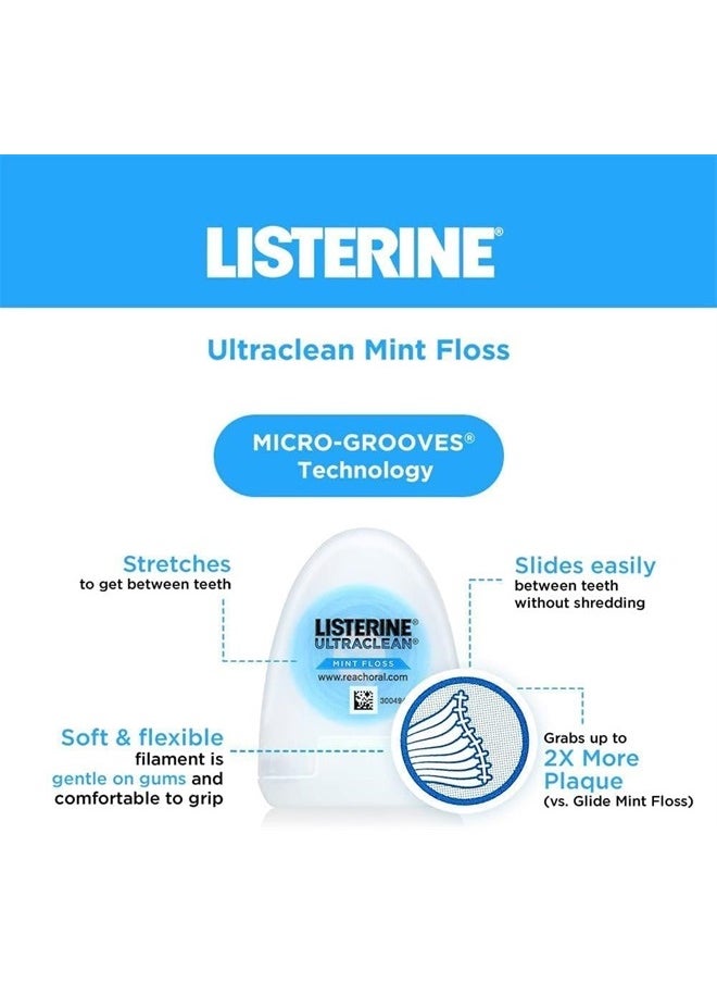Listerine Listerene Ultra Clean Flo Size 30yar Listerene Ultra Clean Floss 30yard(pack of 8)  - Image 4