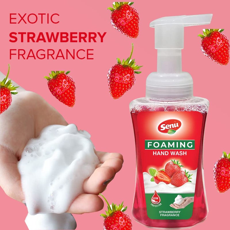 Senu Strawberry Hand Wash Pump With Rich Foam | Moisturizing Hand Wash | Soft on Hand | Germ - Protect Handwash ((Pack of 250 ML x 3 Each)) - Image 4