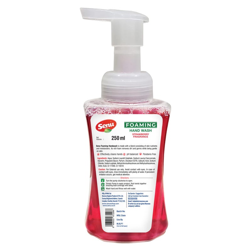 Senu Strawberry Hand Wash Pump With Rich Foam | Moisturizing Hand Wash | Soft on Hand | Germ - Protect Handwash ((Pack of 250 ML x 3 Each)) - Image 5
