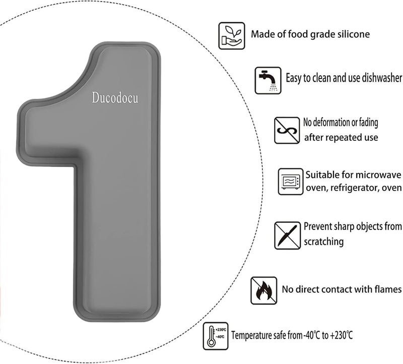 Ducodocu Silicone Number Cake Pan Large 3D Number Cake Mold Baking Forms Novel Cake Tins DIY Baking Mold for 2/20th Birthday Wedding Anniversary 10 inch Number of 1&8, 2 Pack - Image 2