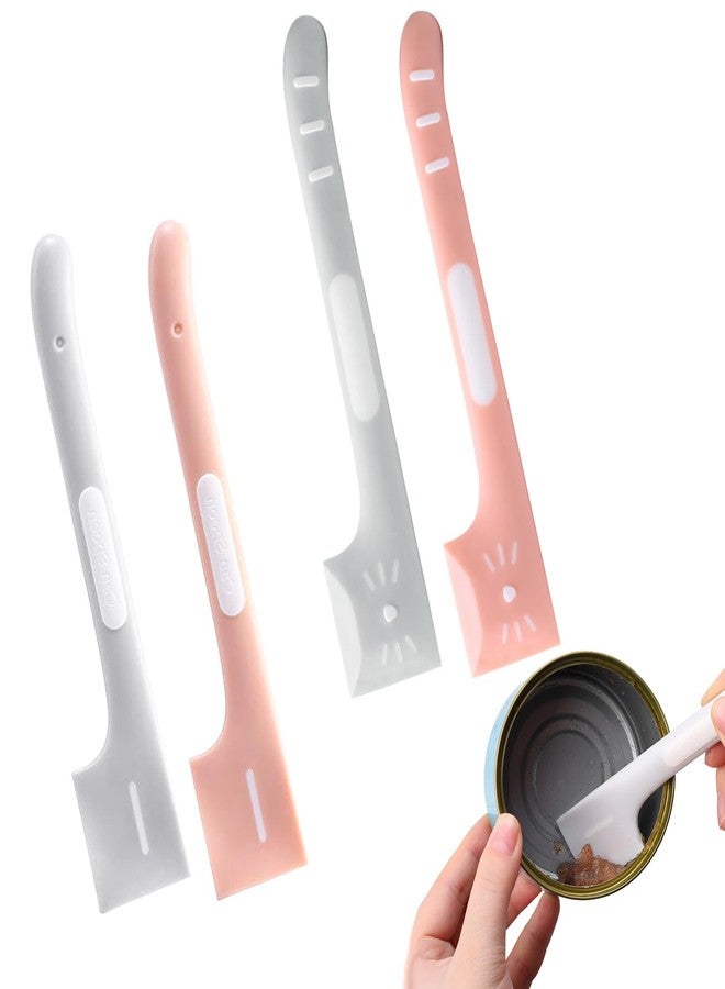 DonLeeving 4 PACK Pet Food Can Supplies Mixing Spoons Canned Scoop for Cat Dog Feeding and Wet Storage (Pink + Gray) - Image 1