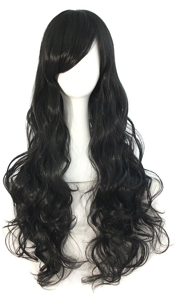 MapofBeauty MapofBeauty 32" 80 cm Long Hair Spiral Curly Cosplay Costume Wig (Black)  - Image 1