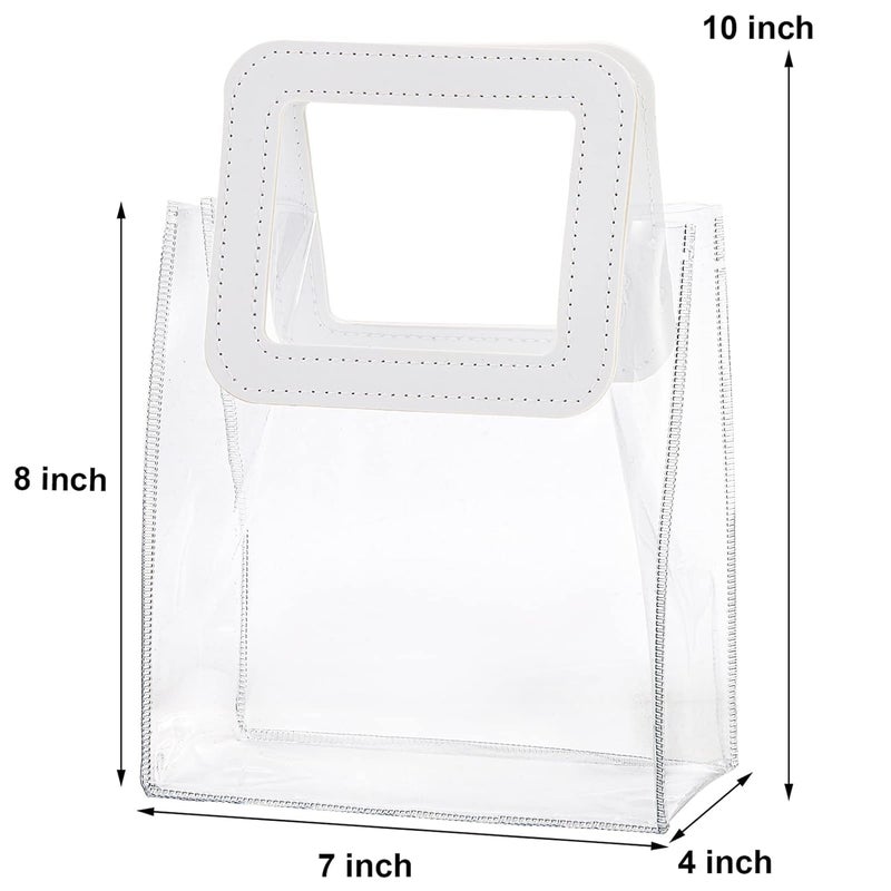 AIVER AIVER Clear Gift Bags Small Size with White Handles, Transparent PVC Reusable Gift Wrap Bags Tote Shopping Bags for Party Favor, Baby Shower, Wedding, Birthday Set of 1 - Image 2