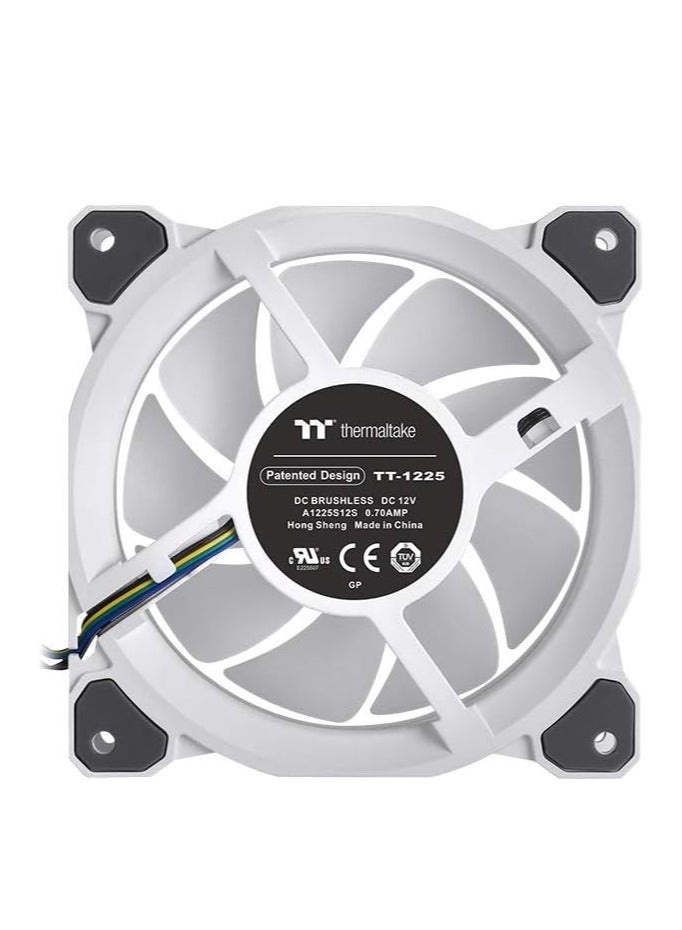 ثيرمال تيك Riing Quad 12 RGB Radiator Fan TT Premium Edition 3 Fan Pack - NeonMaker Light Editing Software - Hydraulic Bearing with Low-Noise Design - 9 Fan Blade (Controller included) White - Image 4