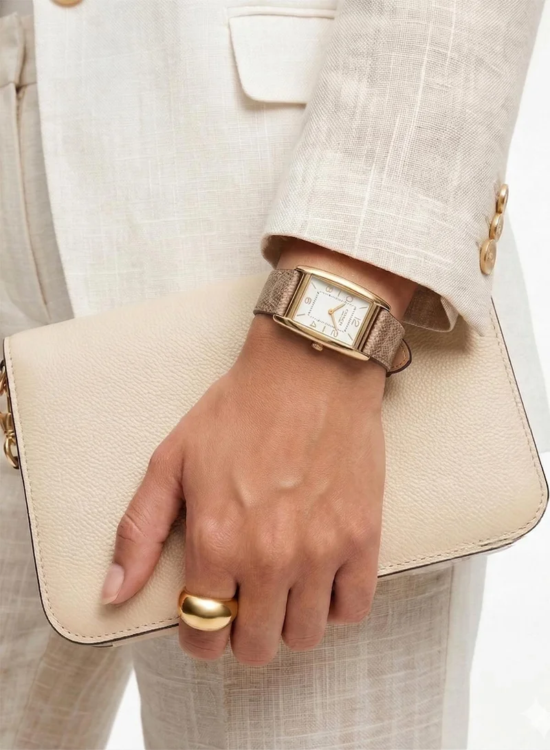 COACH  2-Hand Reese Collection Quartz Movement Watch For Women With Brown Leather Strap - 14504355 for Women | Best Price UAE