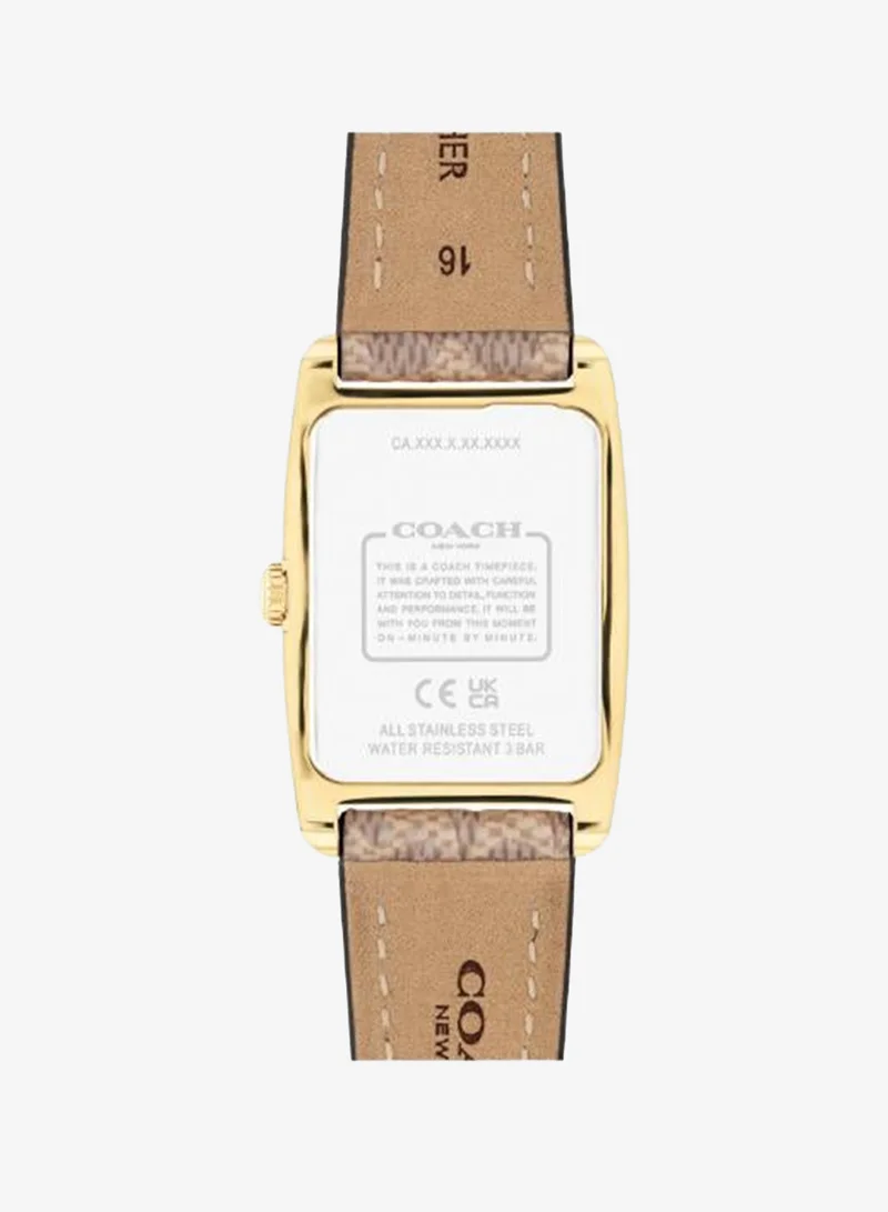COACH 2-Hand Reese Collection Quartz Movement Watch For Women With Brown Leather Strap - 14504355