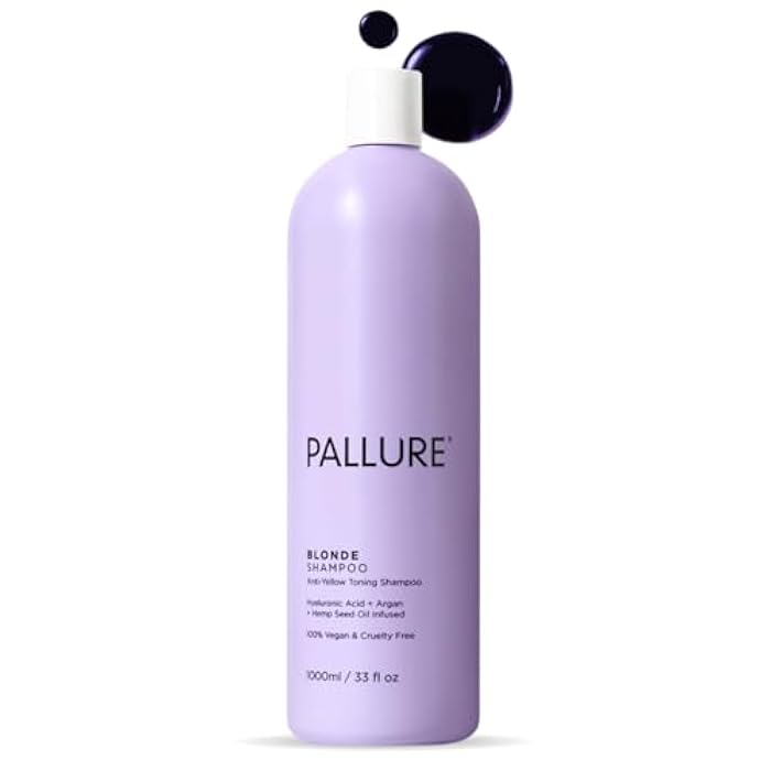 Pallure Blonde Toning Shampoo, Reduces Brassiness And Yellow Tones – For Blonde, Platinum, Bleached, Silver Hair, Vegan and Cruelty Free 33.8 Fl Oz - Image 1