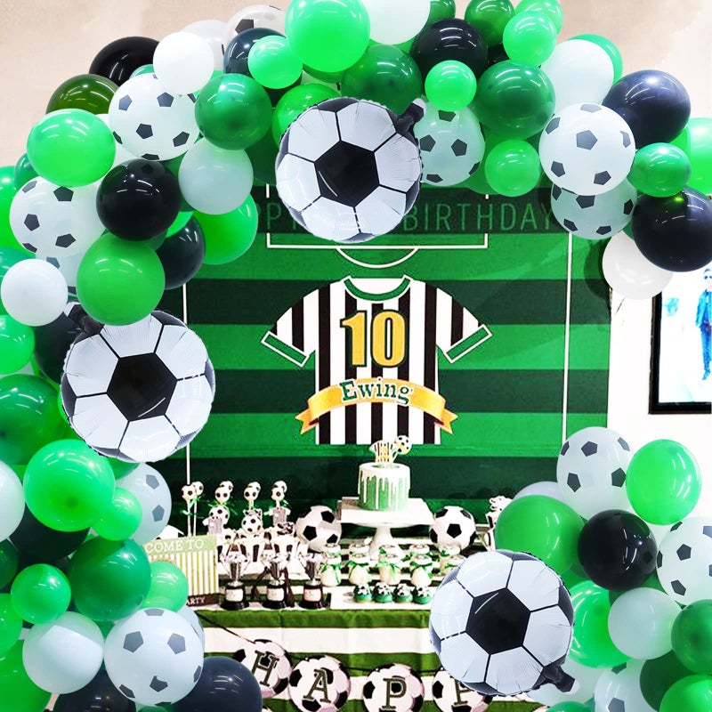 KASTWAVE Soccer Balloons Arch Garland Kit  106 Pcs Soccer Balloons for Soccer Party Decorations Large Soccer Foil Balloons for Football Soccer Theme Kids Birthday Party World Cup Decorations - Image 2