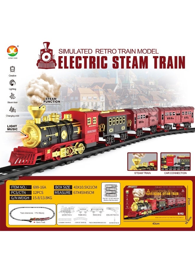 Kids Electric Train Set with Realistic High-Speed Train Station 