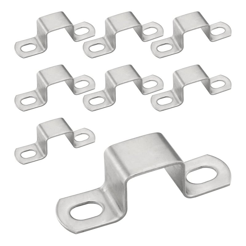 DGHAOP 8pcs 20mm U Shaped Connector Bracket for Bar Holder Strut Channel Door Closed Screws Included 304 Stainless Steel
