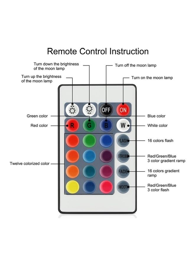 نيبمينينت مصباح على شكل قمر بطبعة ثلاثية الأبعاد ب16 لون مخصص متعدد الألوان 22 x 24سم - Image 4