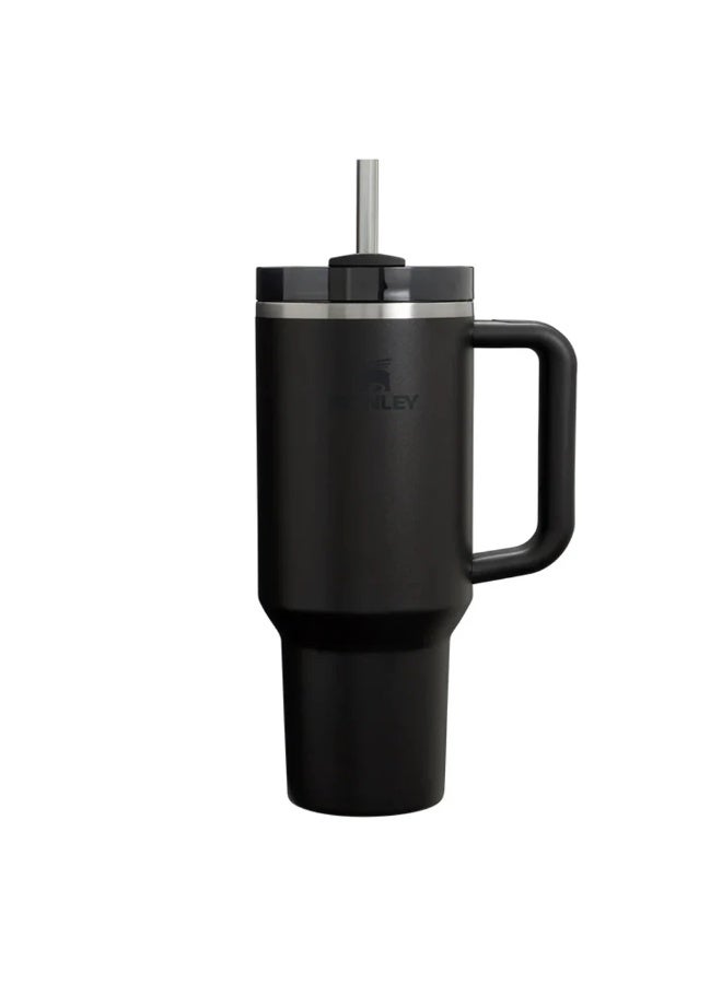 Stanley Quencher 40 oz Travel Tumbler with Straw and Handle – Insulated Stainless Steel Cup, Spill-Resistant Lid, Keeps Drinks Hot or Cold, Cup Holder Compatible, Durable Travel Mug for Coffee, Tea, Iced Drinks, Smoothies, Black - Image 1