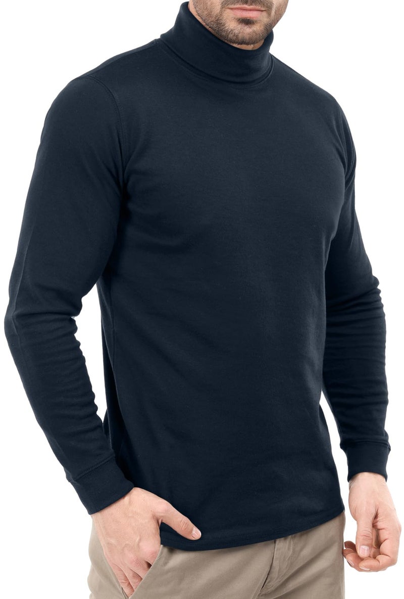 Utopia Wear Turtleneck Men Slim Fit UPF 50+ Lightweight Pullover Sweater Long Sleeves Top, Large, Navy - Image 3