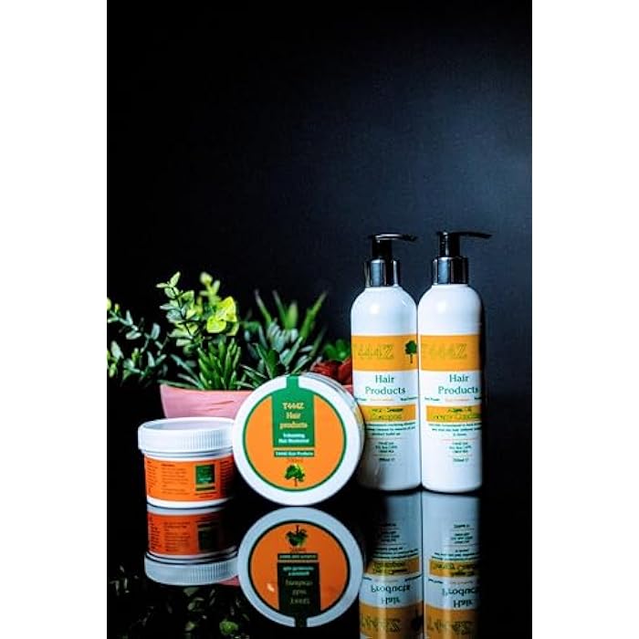 T444Z Complete Hair Care Kit - Scalp Hair Food Deep Moisturizer Shampoo & Conditioner - Hydrates Strenghtens & Nourishes Curly & Textured Hair - Image 1