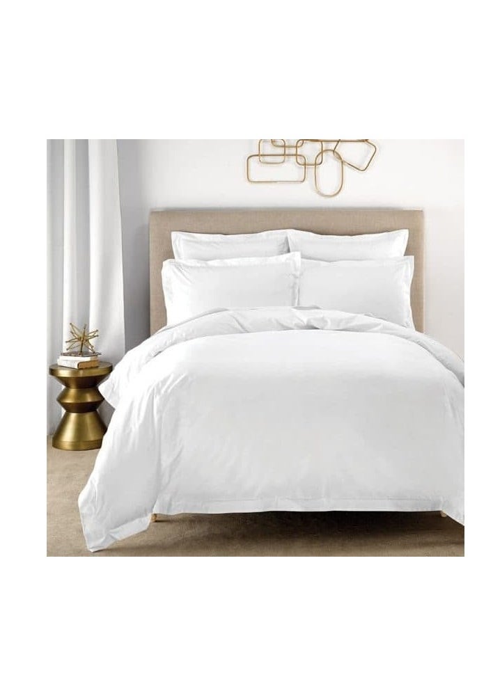 AMSA Luxury Hotel-Grade Bedspread Set in Plain White - For Double Beds, 7 Pieces, 180×200 cm for Ultimate Comfort and Elegance 