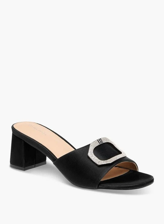 Flora Bella By Shoexpress Embellished Slip-On Sandals with Block Heels